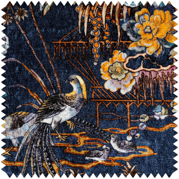 Sacred Pheasants Sapphire  fabric | Coordone Europe