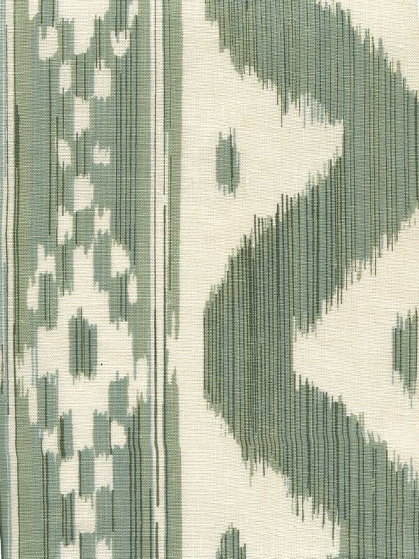 Bali Hai Sage Green on Tinted Linen Screen Printed Fabric | China Seas