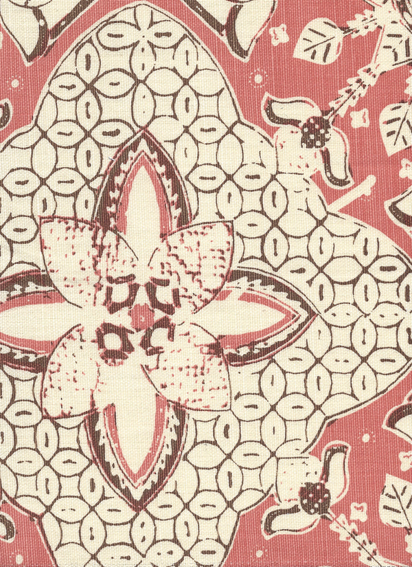 New Batik Salmon New Brown on Tint Screen Printed Fabric | China Seas