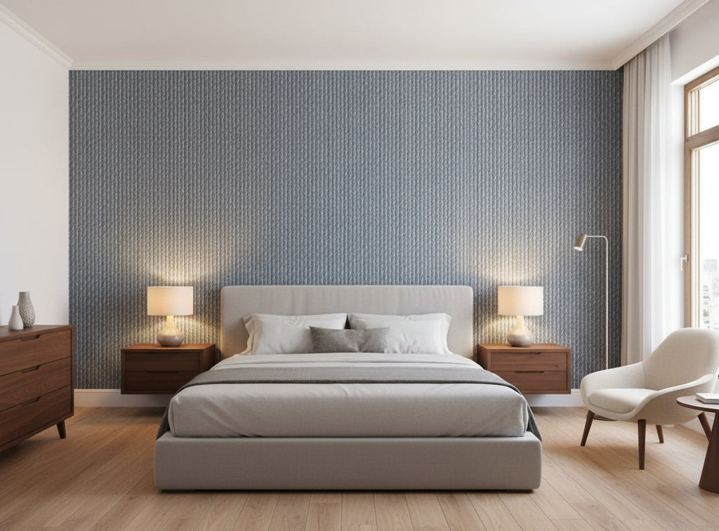Santa Squares - Silver - bedroom room setting