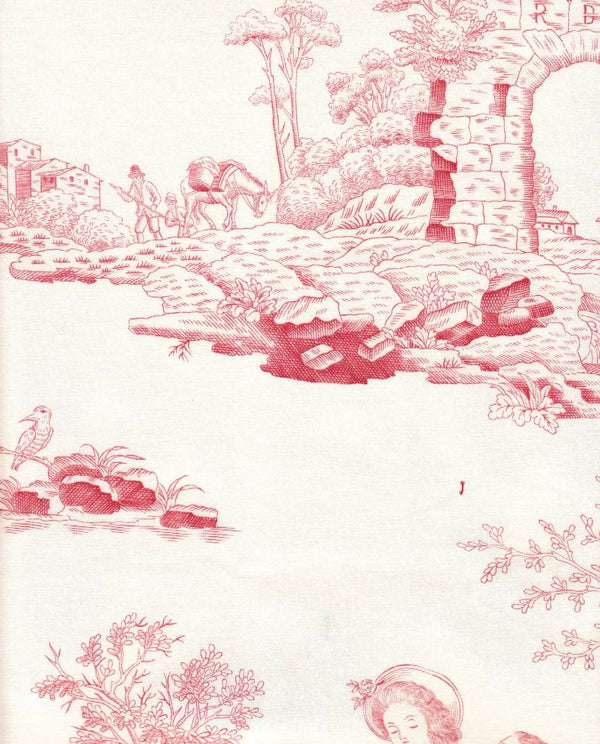 Temple D'Amour Toile, Saumon Wallcoverings | Charles Burger