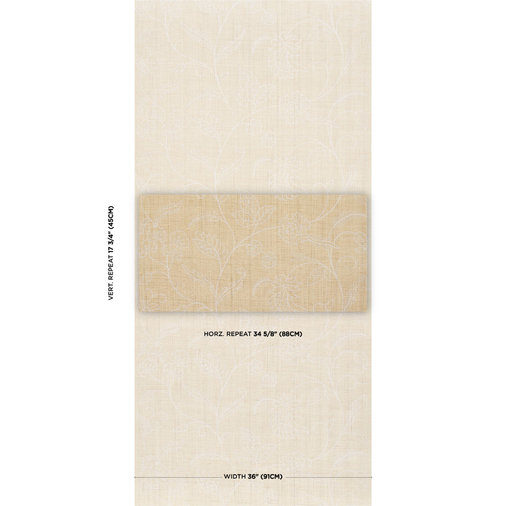 SCONSET EMBROIDERED RAFFIA NATURAL | Schumacher - Image 4