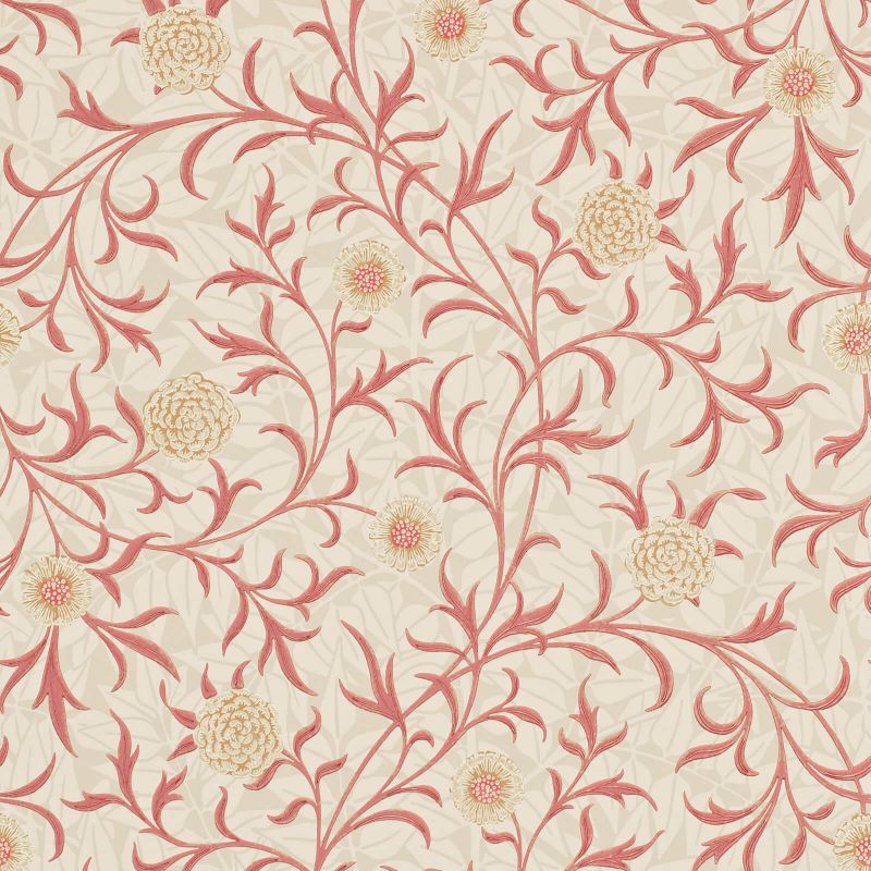 Scroll Wallpaper Buff Lightbrick | William Morris