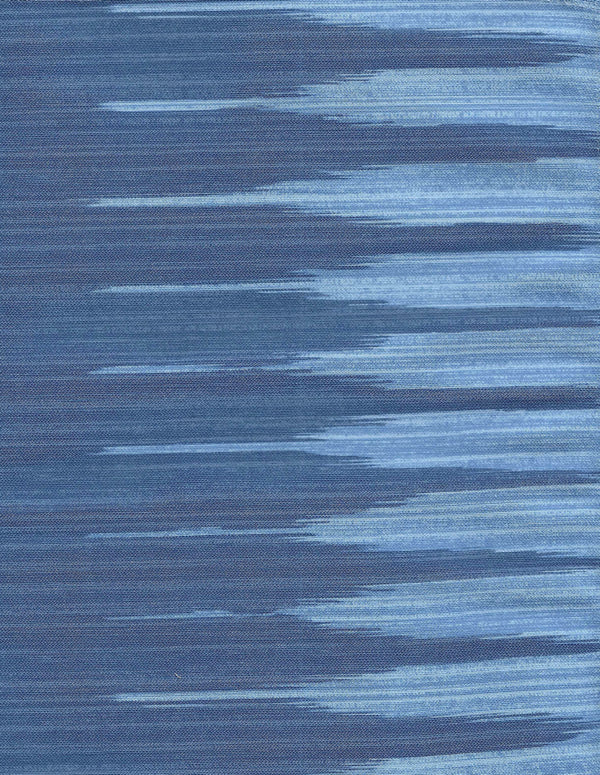 Ikat Stripe Two Color, Sea Blue / Pale Blue Wallcoverings | Quadrille