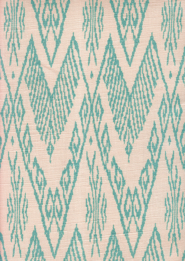 Raffles Sea Foam on Tint Screen Printed - White Fabric | China Seas