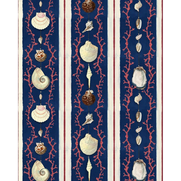 Coquillage - White, Red, Indigo Wallcovering | Mind the Gap