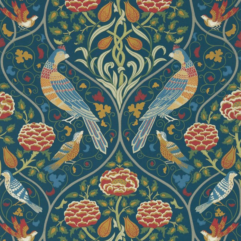 Seasons By May Wallpaper Indigo  | William Morris