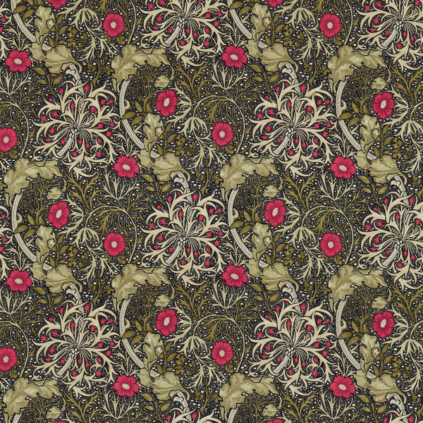 Morris Seaweed Ebony/Poppy | Morris & Co.