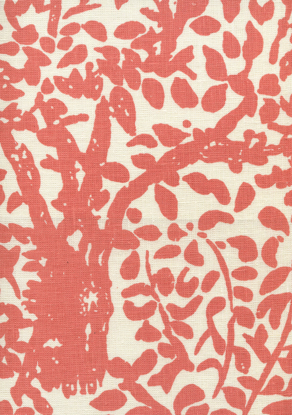 Arbre de Matisse Shrimp on tint Screen Printed Fabric | China Seas