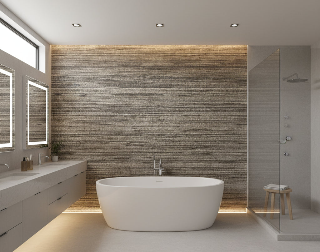 Shoreline Grass | Phillipe Romano - bathroom room setting