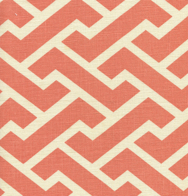 Aga Reverse Shrimp on Tint Screen Printed - Off-White Fabric | China Seas