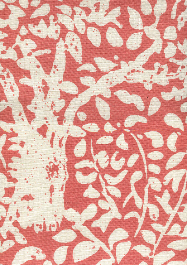 Arbre de Matisse Reverse Shrimp on tint Screen Printed Fabric | China Seas