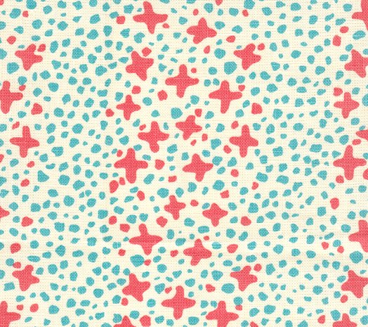 Shrimp Turquoise Dots on Tint