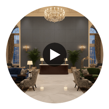 Sidmouth Acoustical | Hollywood Wallcoverings Circular Swatch | Hollywood Wallcoverings