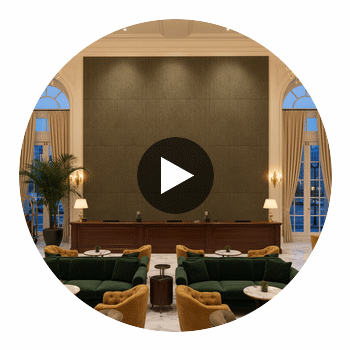 Sidmouth Acoustical | Hollywood Wallcoverings Circular Swatch | Hollywood Wallcoverings