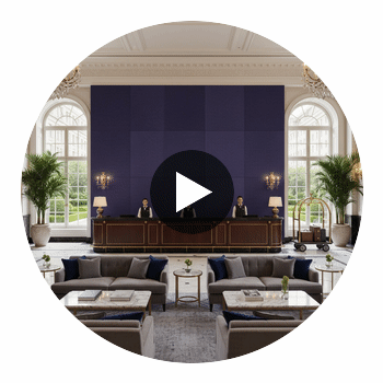 Sidmouth Acoustical | Hollywood Wallcoverings Circular Swatch | Hollywood Wallcoverings