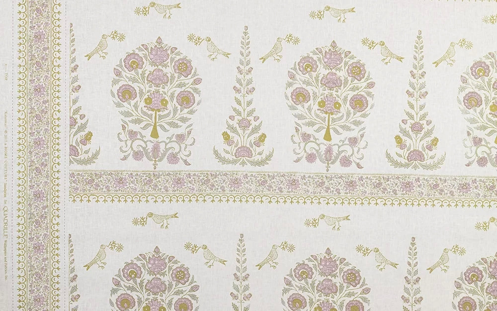 Silver Gold Lilac on Ivory