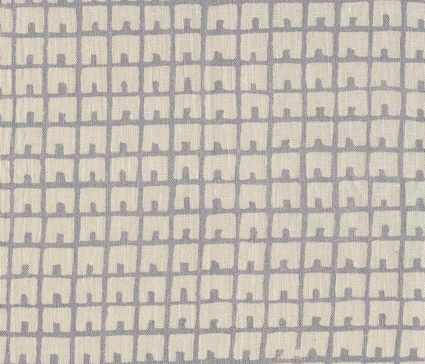 Fez Background Silver Metallic on Tan Screen Printed Fabric | China Seas
