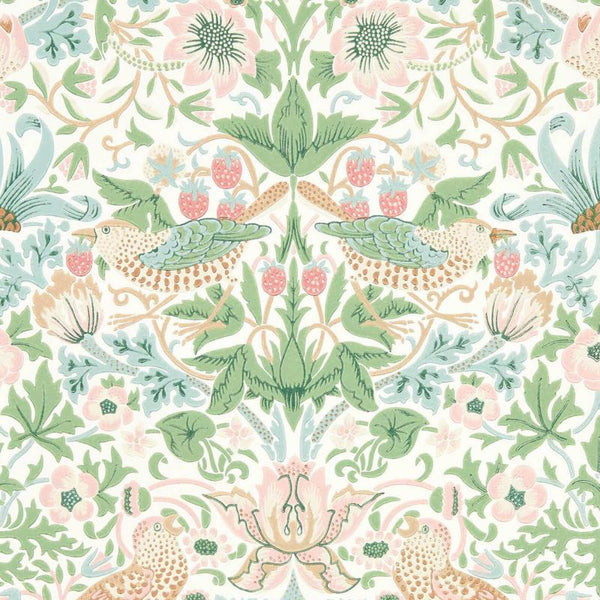 Simply Strawberry Thief Pink Cochineal Wallcovering | William Morris