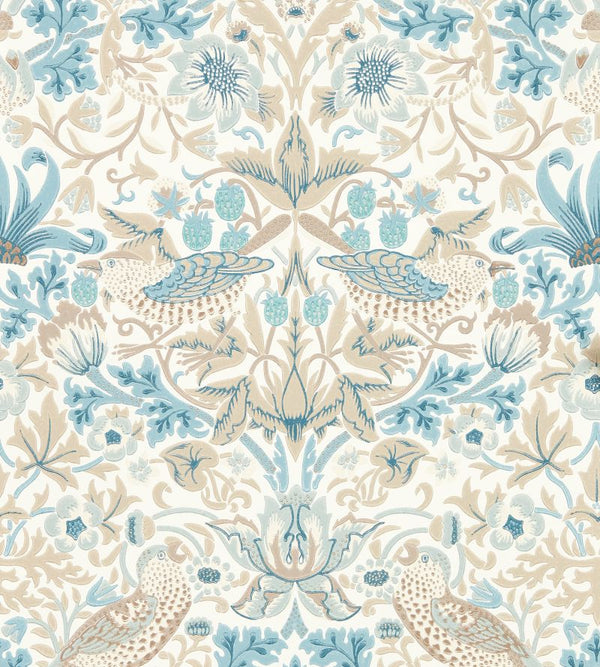 Simply Strawberry Thief Vellum Slate Wallcovering | William Morris