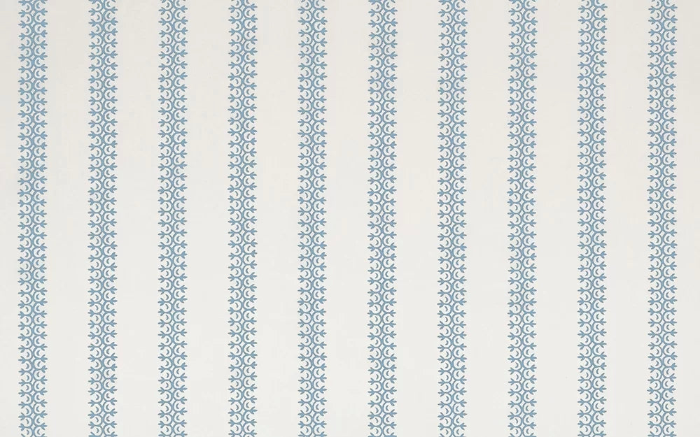 Sky Blue on Ivory Taj Linen