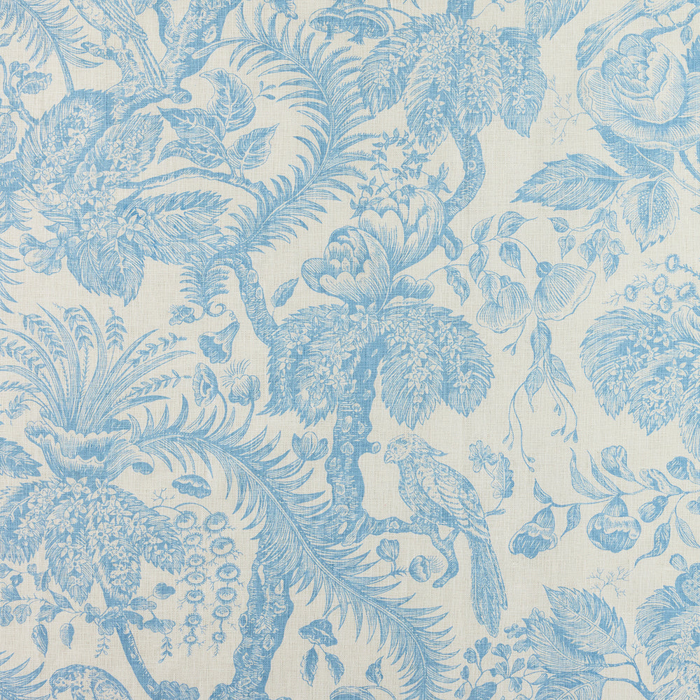 Bird Toile Ii, Sky Blue on Light Tint