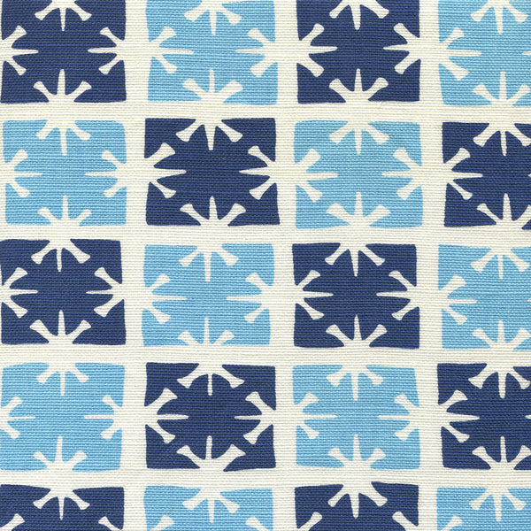 Georgia Small Scale Sky Navy on Tint Screen Printed Fabric | China Seas