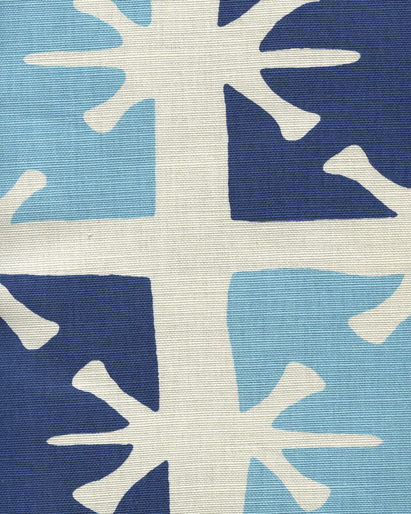 Georgia Large Scale Sky Navy on Tint Screen Printed Fabric | China Seas