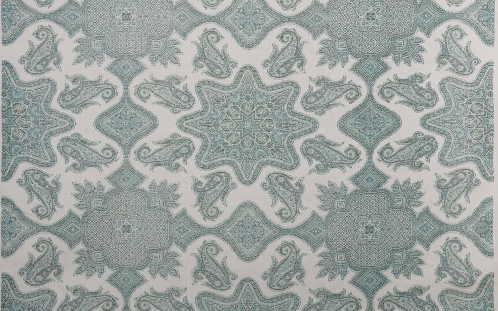 Slate Seaside on Ecru Linen