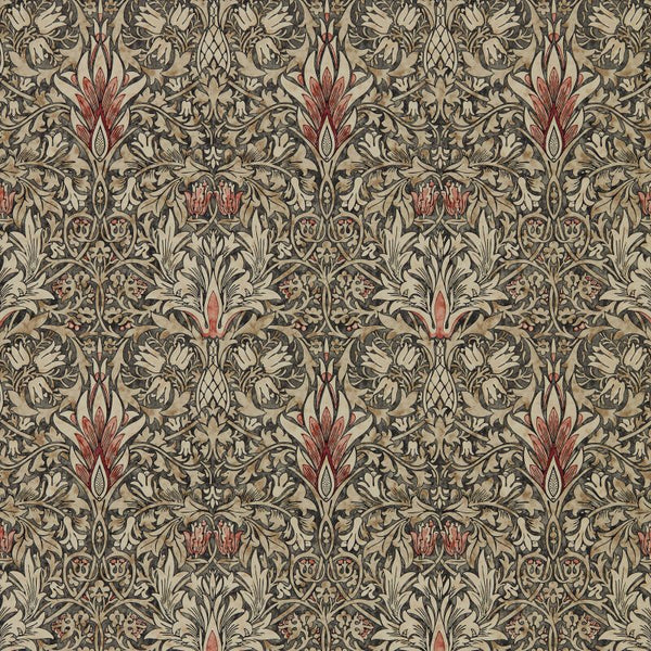 Snakeshead Spice Charcoal Wallcovering | William Morris