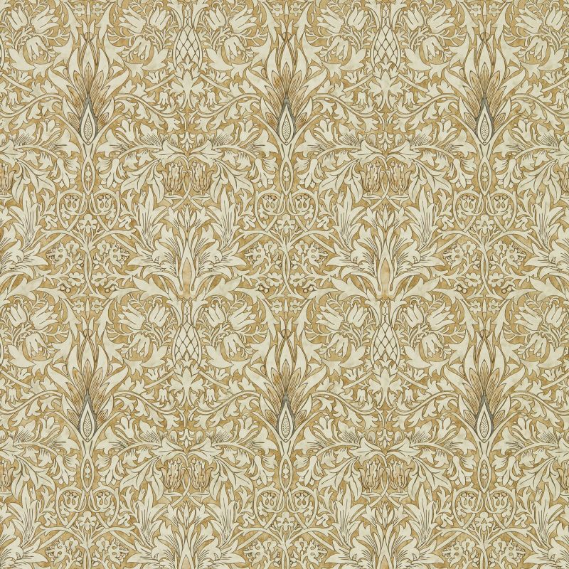 Snakeshead Wallpaper Linen Gold | William Morris