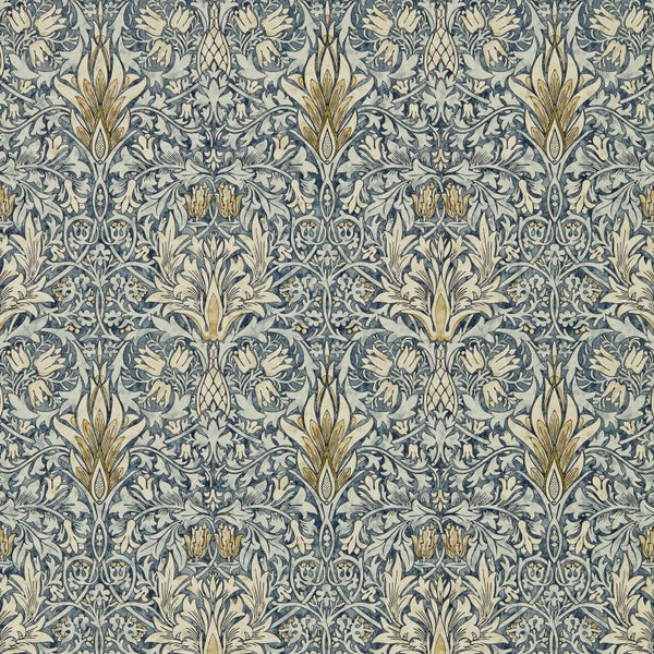 Snakeshead Cumin Indigo Wallcovering | William Morris