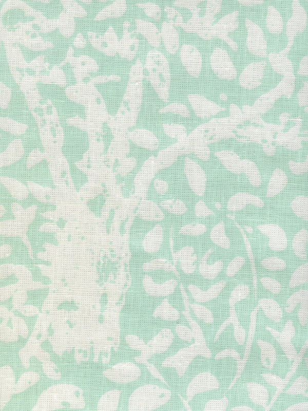 Arbre de Matisse Reverse Soft Aqua on White Linen Screen Printed | China Seas