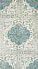 Soft Blues Green on Ecru Linen