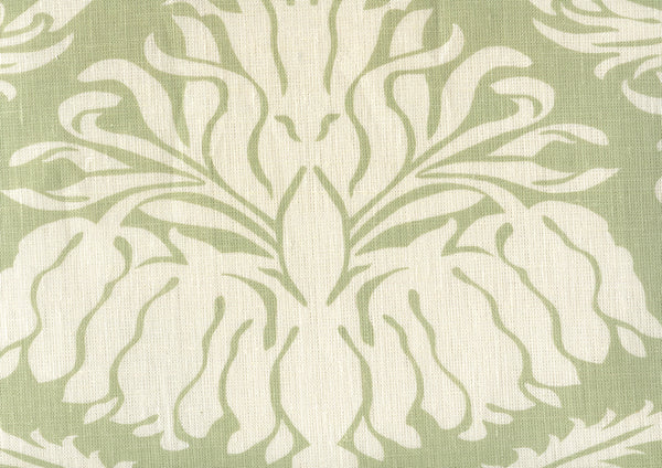 Corinthe One Color Reverse, Soft French Green on Tint Fabric | Quadrille