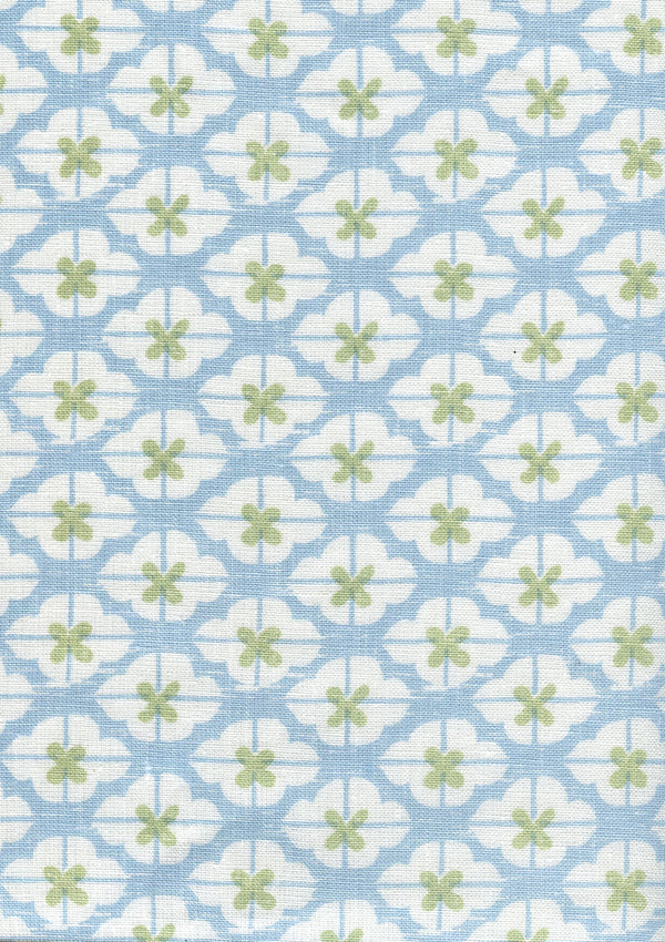 Kyoto Two Colors Soft French Green Windsor Blue Screen Printed | China Seas