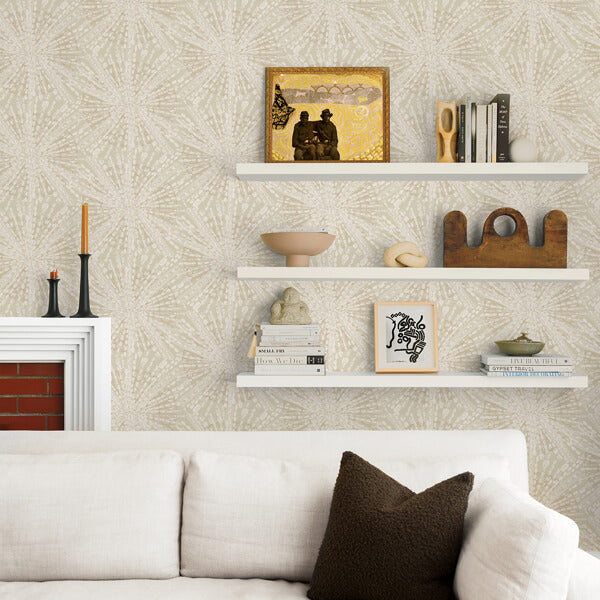 Soft Gold Sunburst Peel and Stick Wallcovering | Jeffrey Stevens