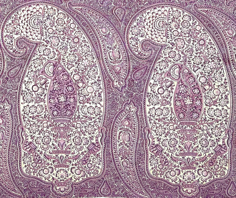 Rajah Paisley, Soft Lavender on Linen