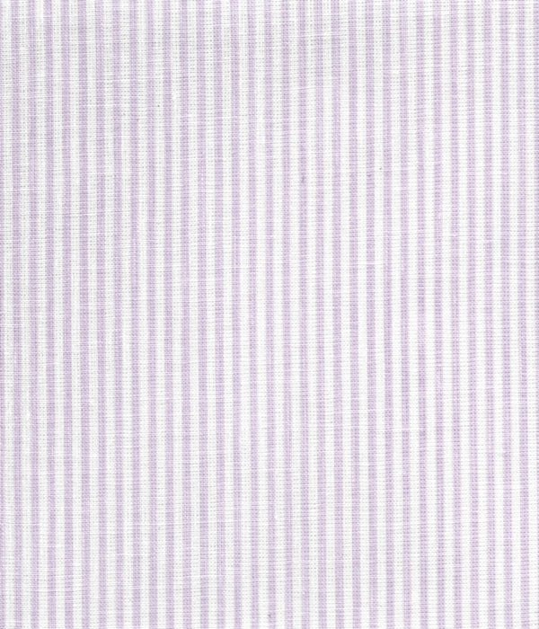 Lila Stripe Soft Lavender on White Linen Screen Printed | China Seas