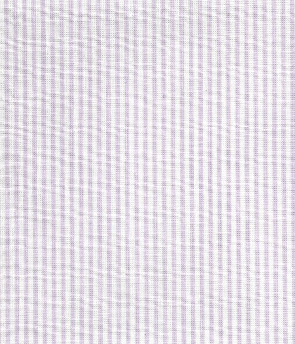 Lulu Stripe Soft Lavender on White Linen Screen Printed | China Seas