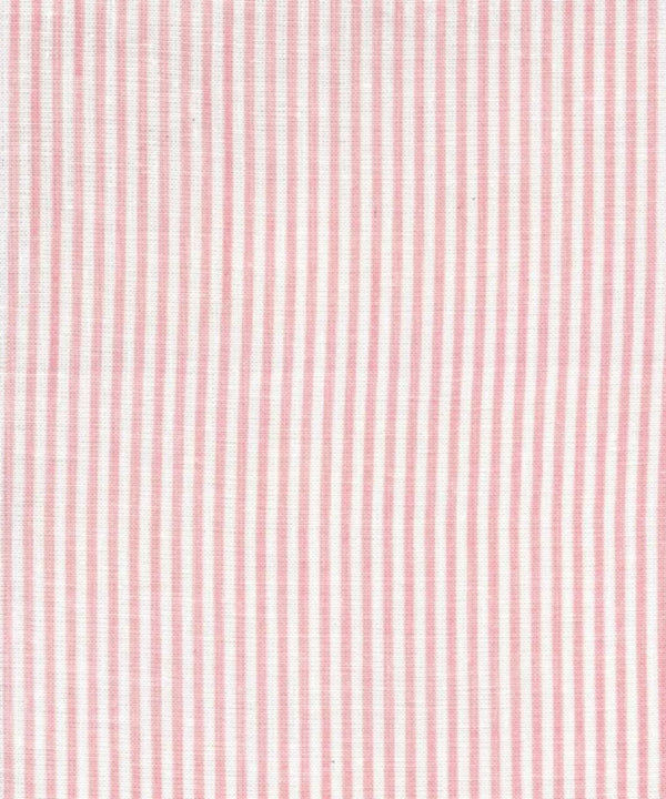 Lila Stripe Soft Pink on White Linen Screen Printed | China Seas