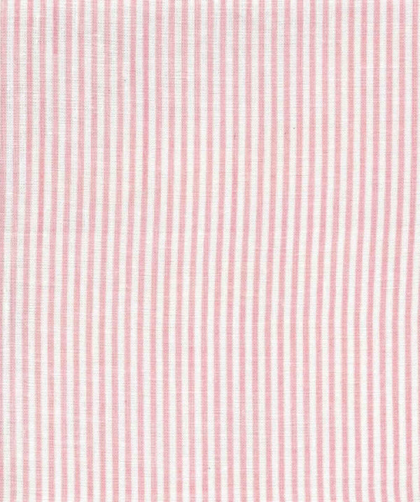 Lulu Stripe Soft Pink on White Linen Screen Printed | China Seas