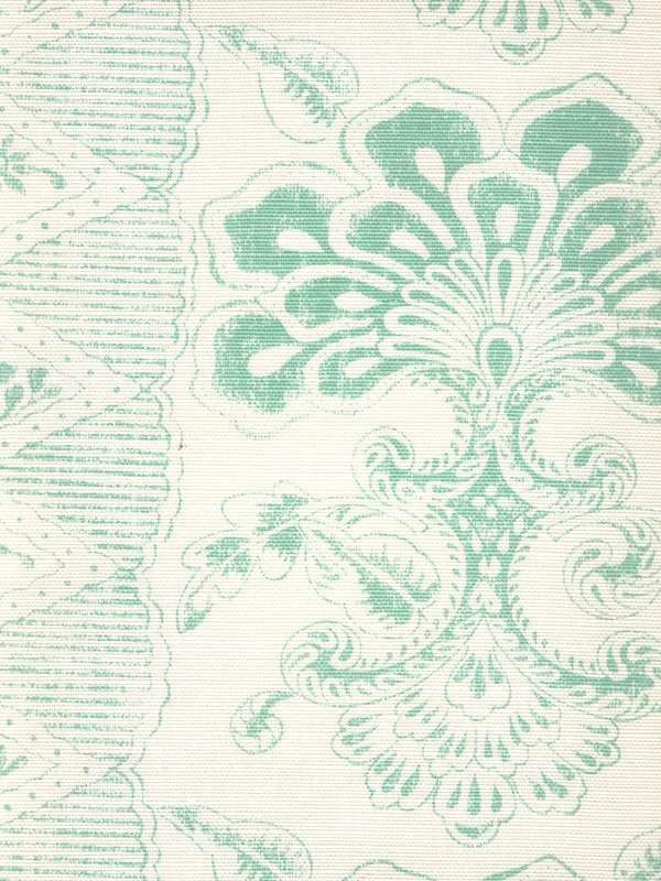 Chantilly Stripe, Soft Teal on Tint Wallcoverings | Quadrille