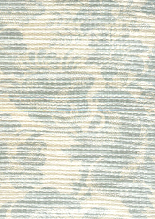 Des Gardes, Soft Windsor Blue on Tinted Cotton Linen Fabric | Quadrille