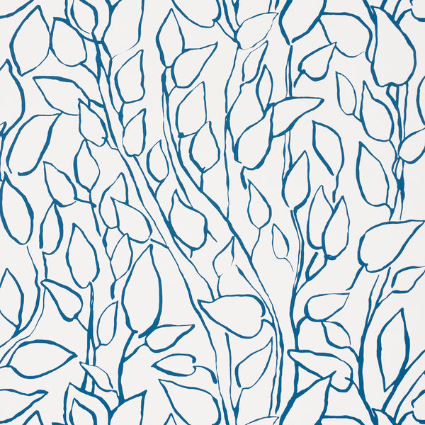 Solandra Vine - Navy Wallcovering | Schumacher