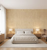 Sorrento Natural Linen Grasscloth Wallcovering | Fentucci - bedroom room setting