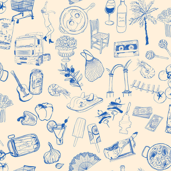 Souvenirs Blue Wallcovering | Tres Tintas