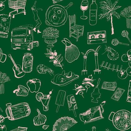Souvenirs Green Wallcovering | Tres Tintas