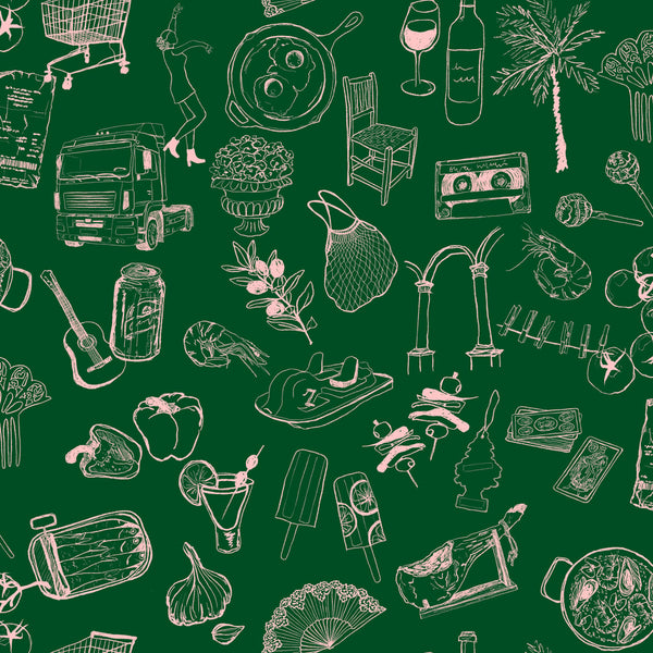 Souvenirs Green Wallcovering | Tres Tintas