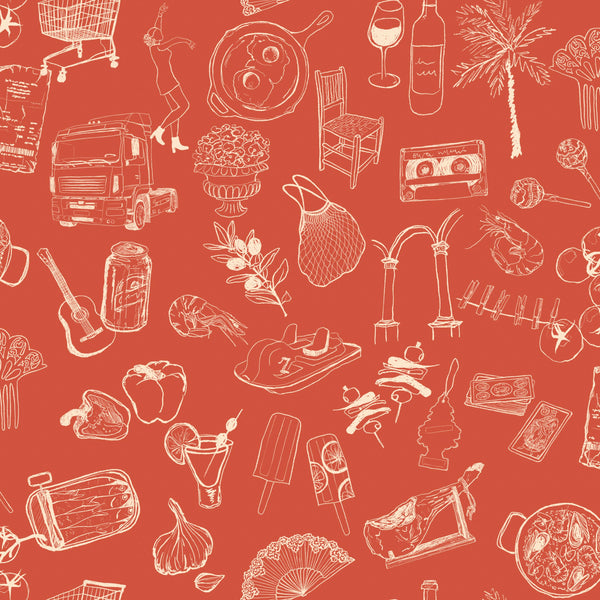 Souvenirs Red Wallcovering | Tres Tintas